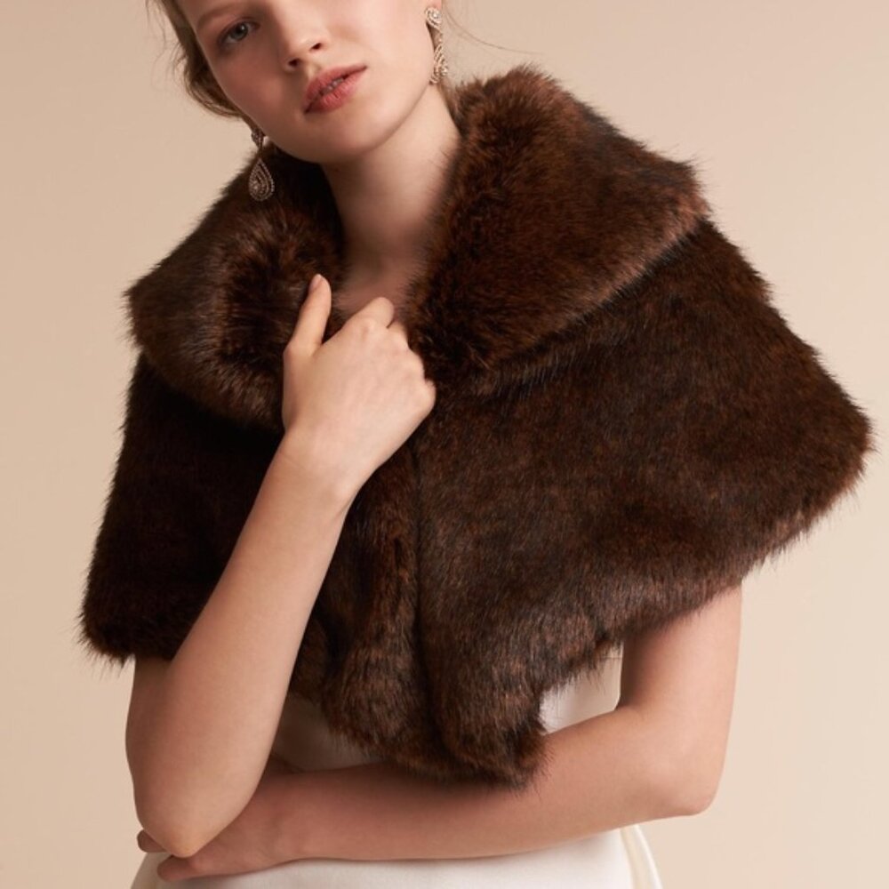 NWOT | BHLDN | Helen Moore | Gregory Wrap | one size faux fur formal